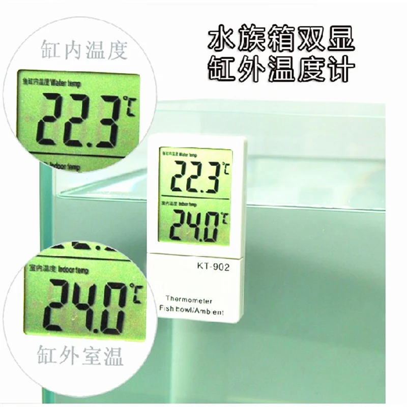 Aquarium Thermometer LCD Digital Waterproof Thermometer with Suction Cup Fish Tank Water Temperature for Fish Like Betta Acuario