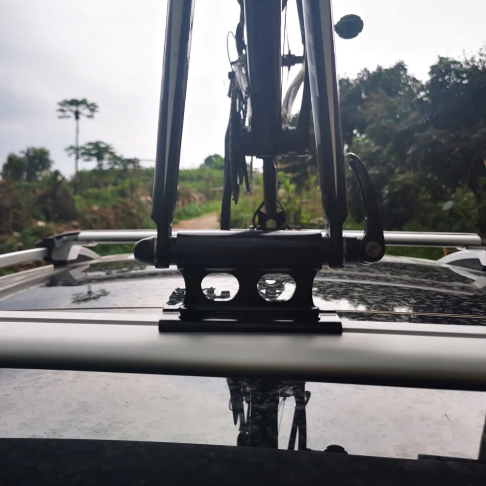 

Roof Fixing Frame Bike Mount Car Black Quick Release Bracket Fork Mount Bike Carrier Storage Transport Van Trailer
