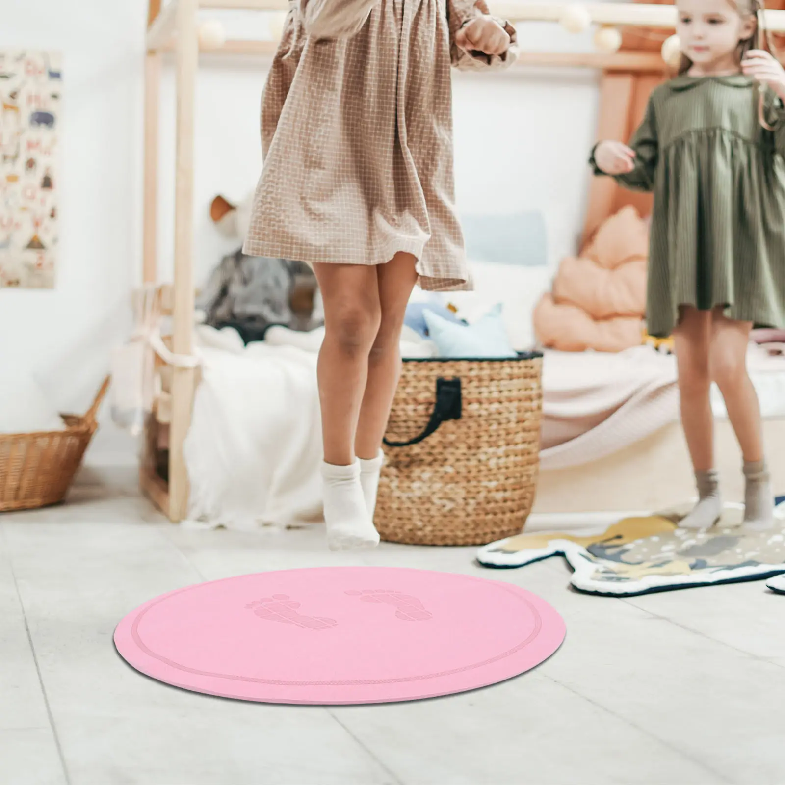 Round Jump Rope Mat Safe Tpe Comfortable Non-Slip Indoor Skipping Cushion Relieves Foot Pain Supports Ankle Protection Workout