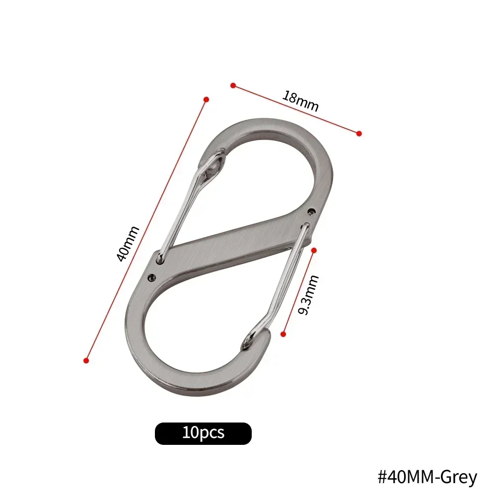 10Pcs S Typ Mini Schlüsselbund Haken Edelstahl Karabiner Mit Schloss Anti-Diebstahl Outdoor Camping Rucksack Schnalle Key-Lock Werkzeug