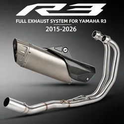 For Yamaha YZF-R3/R25 MT03 MT25 MT-03/25 2015-2026 Motorcycle Exhaust Full System Manifold Header Line Escape Muffler With Cover