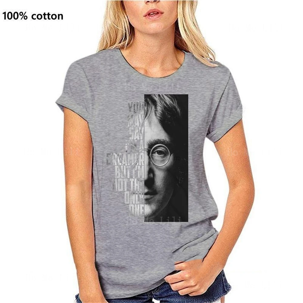 John Lennon Imagine Song Lyric Art Men\'s   Women\'s Tee Oversized T Shirt