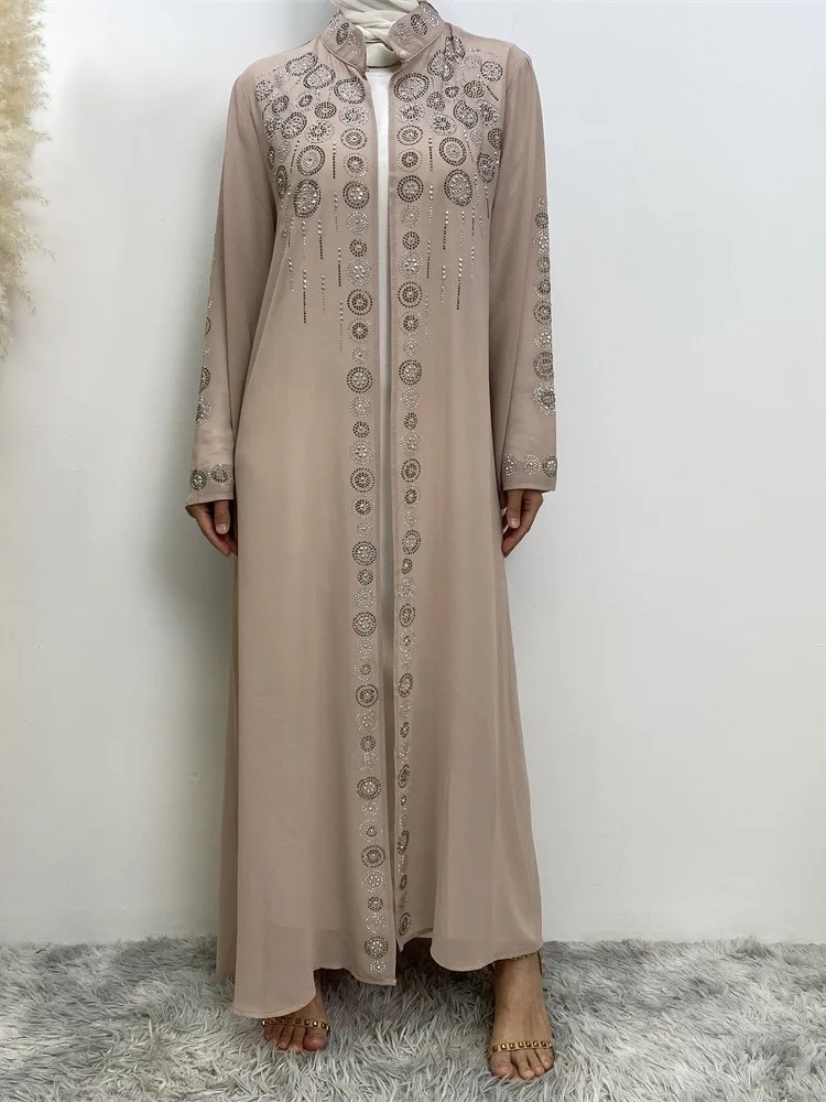 

Muslim Abaya Kimono Dress for Women, Elegant Kimono, Middle East, Dubai Hot Selling Hot Diamond Cardigan Dress, Turkish abaya