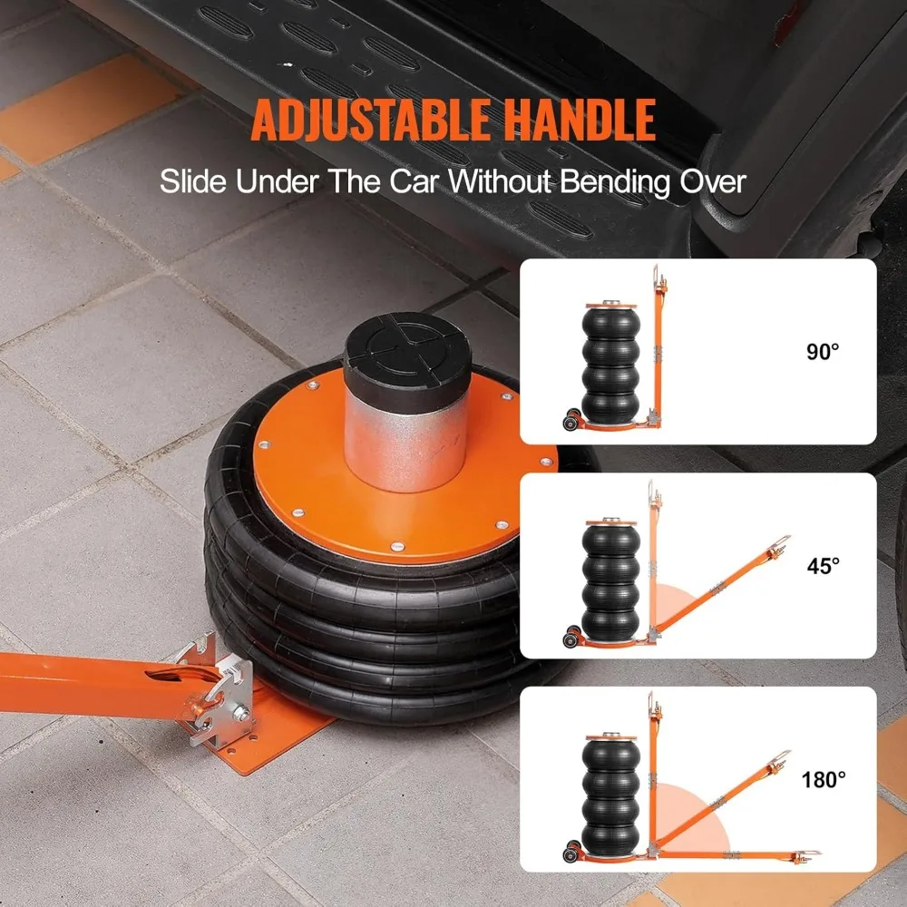 مقبس هواء بأربعة أكياس بسعة 6 أطن بوزن 13000 رطل مع ارتفاع ومقبض قابل للتعديل، مناسب لرفع 26.5، متين ومريح