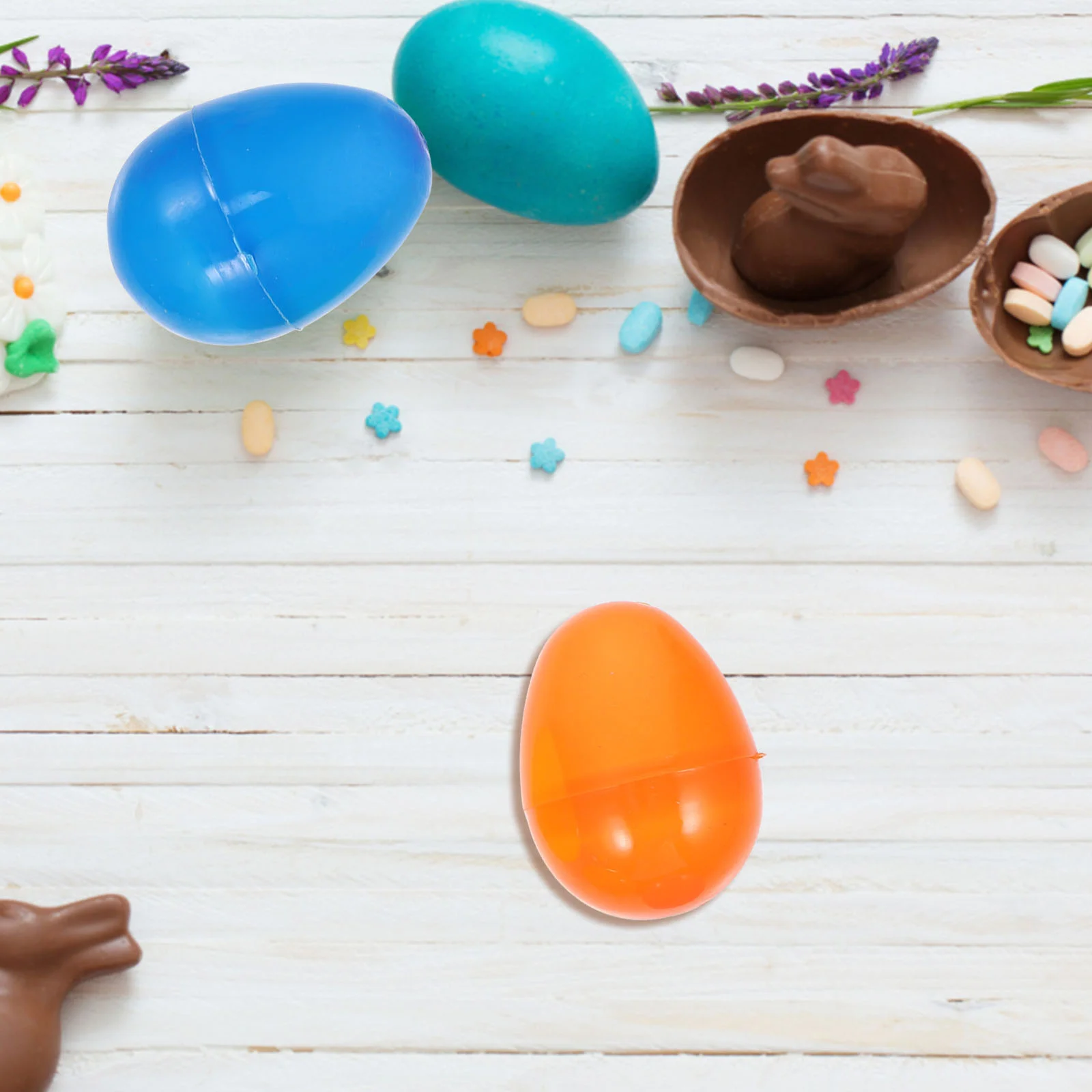 

50 Pcs Plastic Easter Eggs Colorful Fillable naments Shaped Gift Boxes Decorations Toys for Party Home