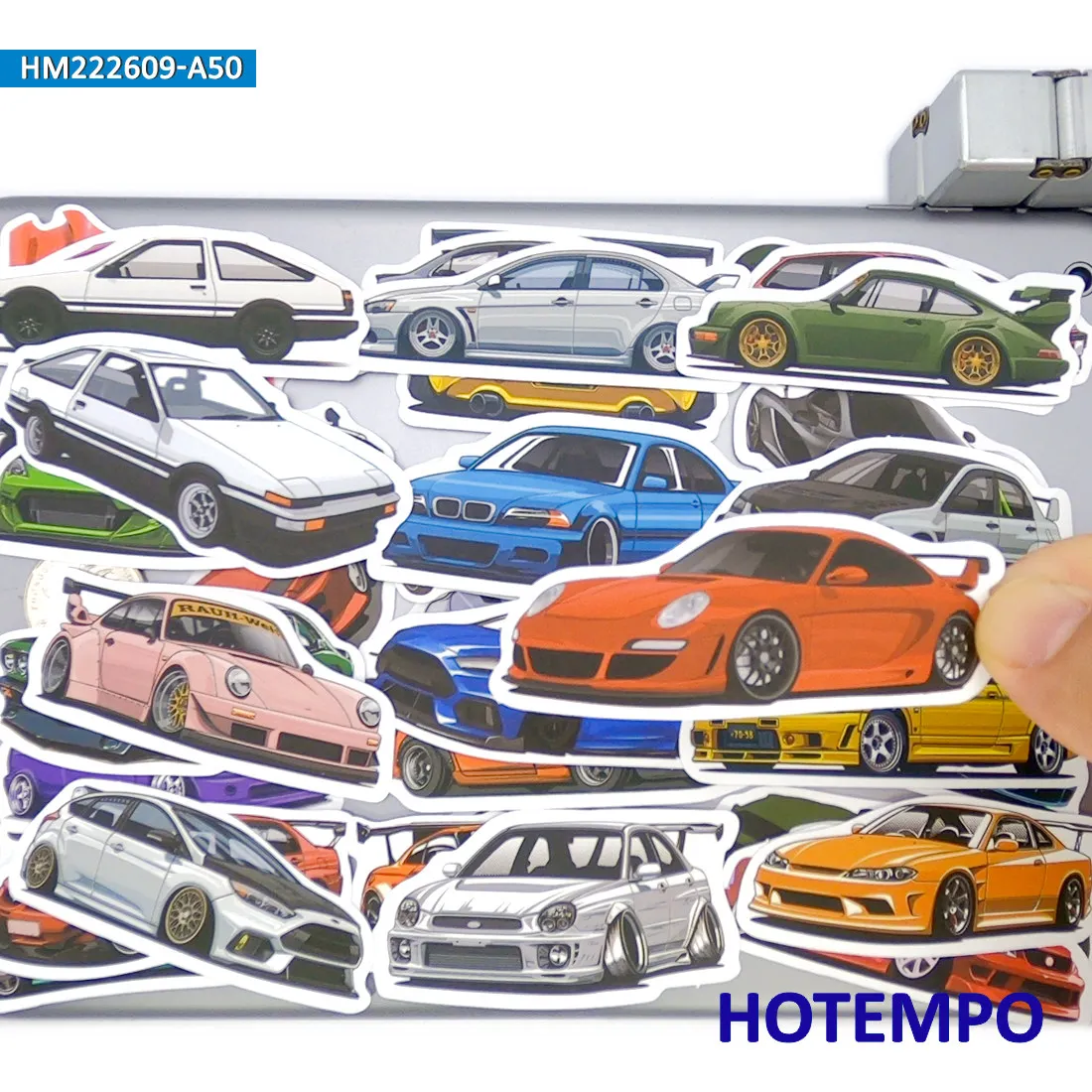 20/30/50Pieces, Mixed Car Stickers Set, Retro Supercar Art Graffiti, for Laptop Car Phone Motorcycle Luggage, Funny Sticker Pack