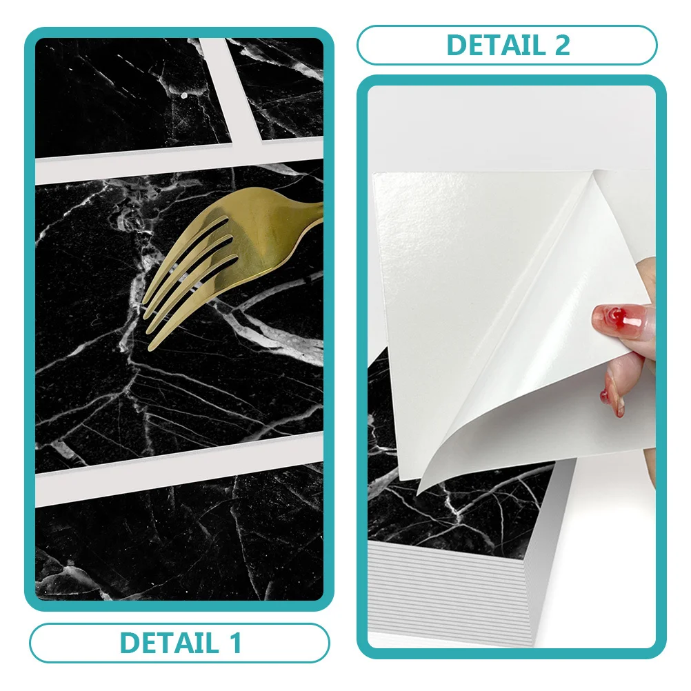 

16Pcs Self Adhesive Waterproof Tile Stickers Thickened Wall Panels Kitchen Bathroom Peel and Stick Decorative Tile Decals