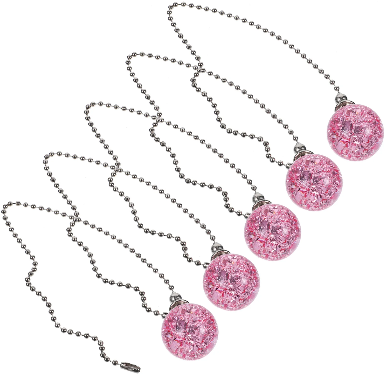 

5pcs Fan Extender For Ceiling Fans, Crystal Chandelier Decoration, Light Pulling Chain Replacement, Beaded Extension Chain For