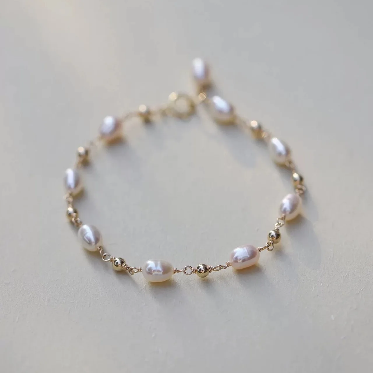 5-6mm Rice Shape Natural Freshwater Pearl Bracelet for Women 17cm Length Copper Female Earrings Jewelry Gift 2026 New Arrivals
