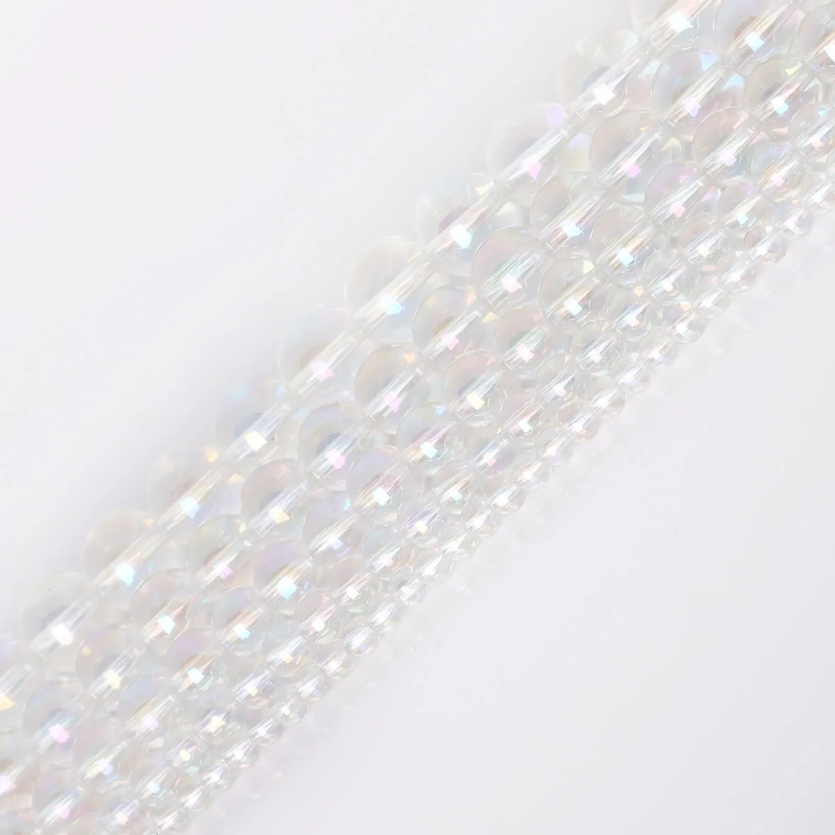 Mehrfarbige transparente klare Glasperlen, glatte runde Quarzperlen für Armbänder, Halsketten, DIY-Schmuckzubehör. – Detail 3