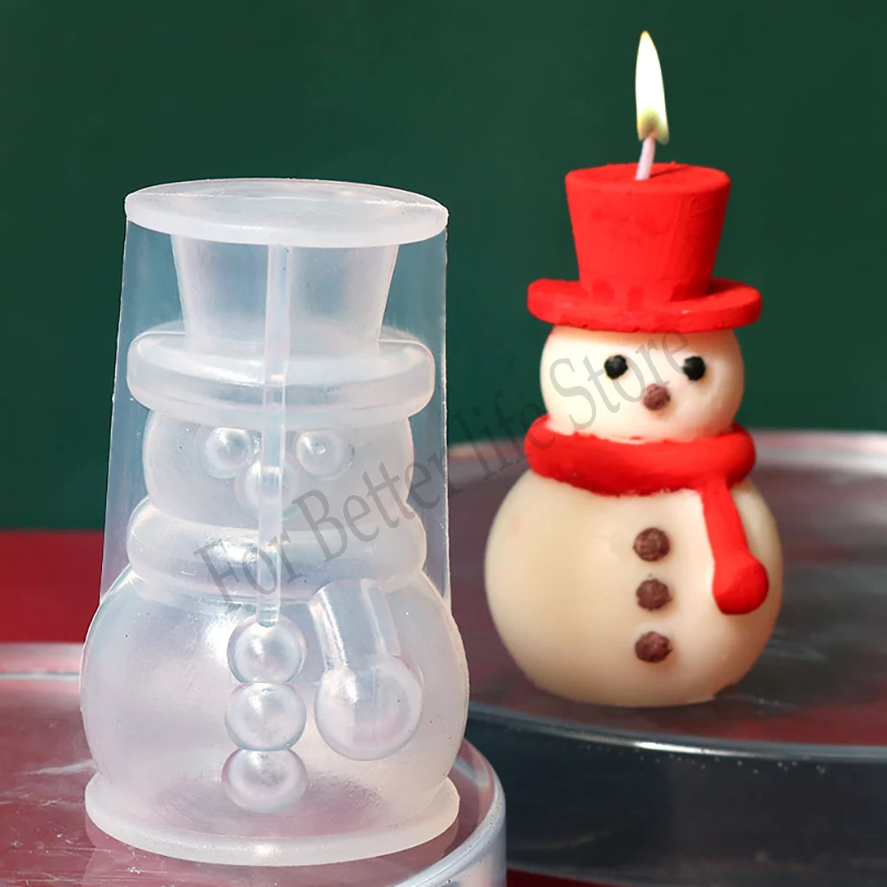 1 pz 3D albero di natale pupazzo di neve stampo per candele in Silicone fai da te fatto a mano aromaterapia gesso resina artigianale per la