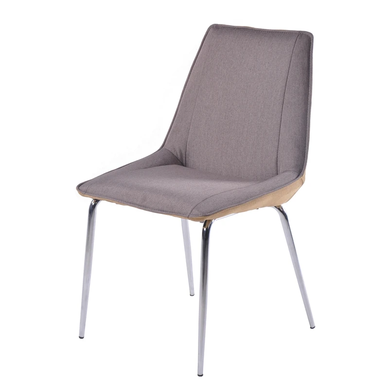 xx-Home Restaurant Elegant Design Soft Seat Fabric Dining Chair With Metal Legs*