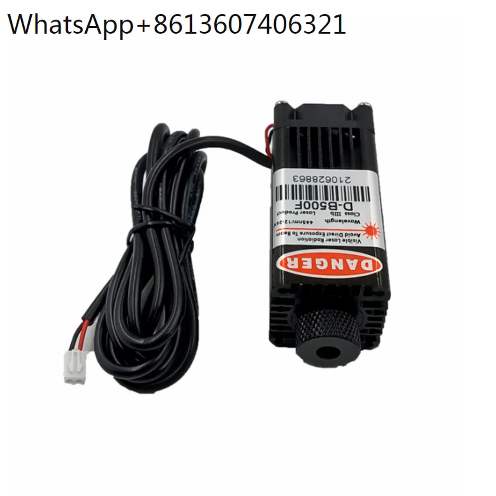 เลเซอร์แกะสลักสีน้ำเงิน-ม่วง445nm 1.6W ปรับความยาวโฟกัสได้12V/24V อินพุตควบคุม PWM