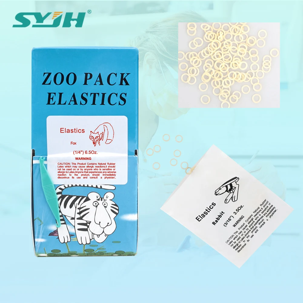 syjh-5000個-箱-フォース35-50-65オンス-ズーパック-エラスティック-歯科用ゴム-ラテックス矯正用ゴムバンド-結紮リング-歯科材料