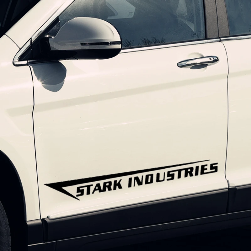 2PCS Car Stickers Stark Industries Reflective Decoration For Hood Headlights Trunk Bumper Windshield Door Motorcycle D30