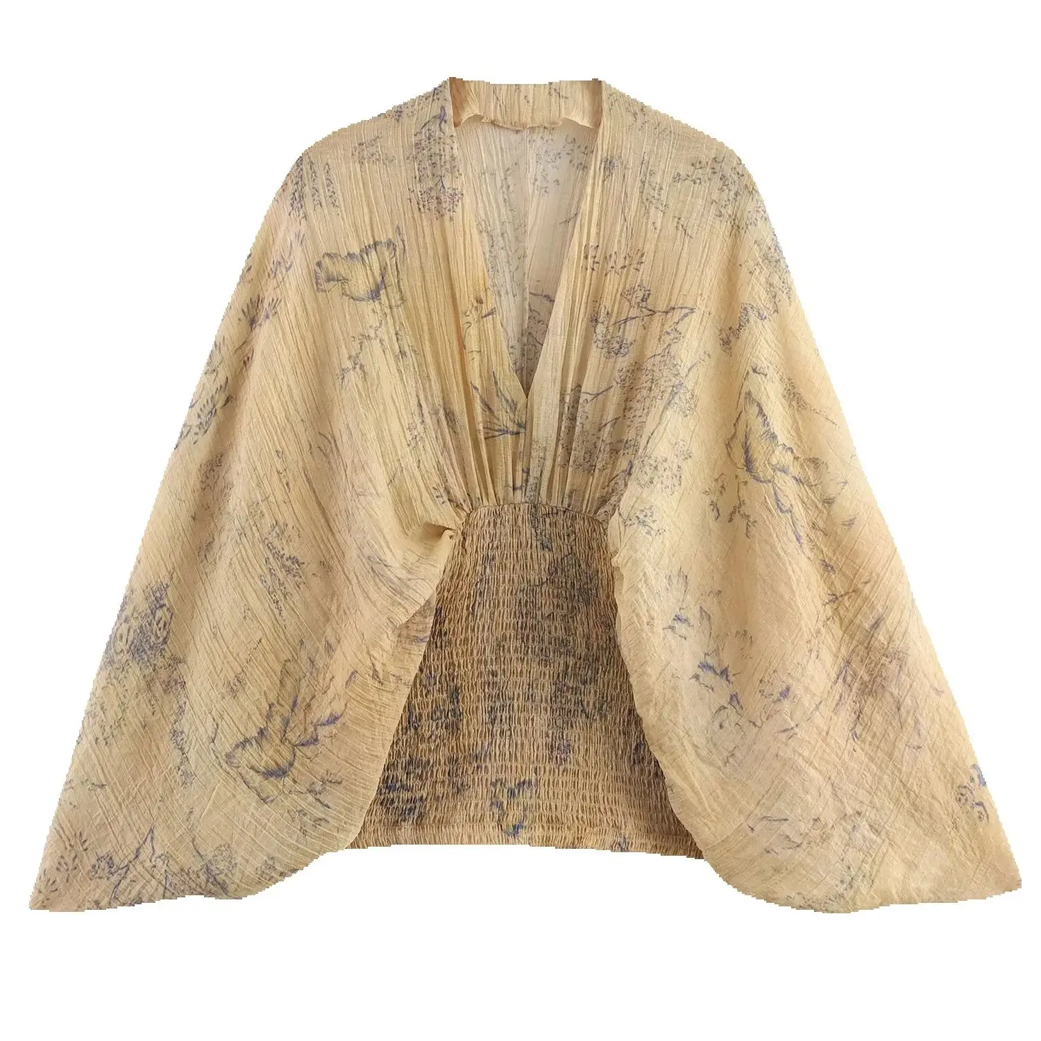 

2026 autumn new products European and American style retro women's clothing French lazy style printed shirt Women's clothing