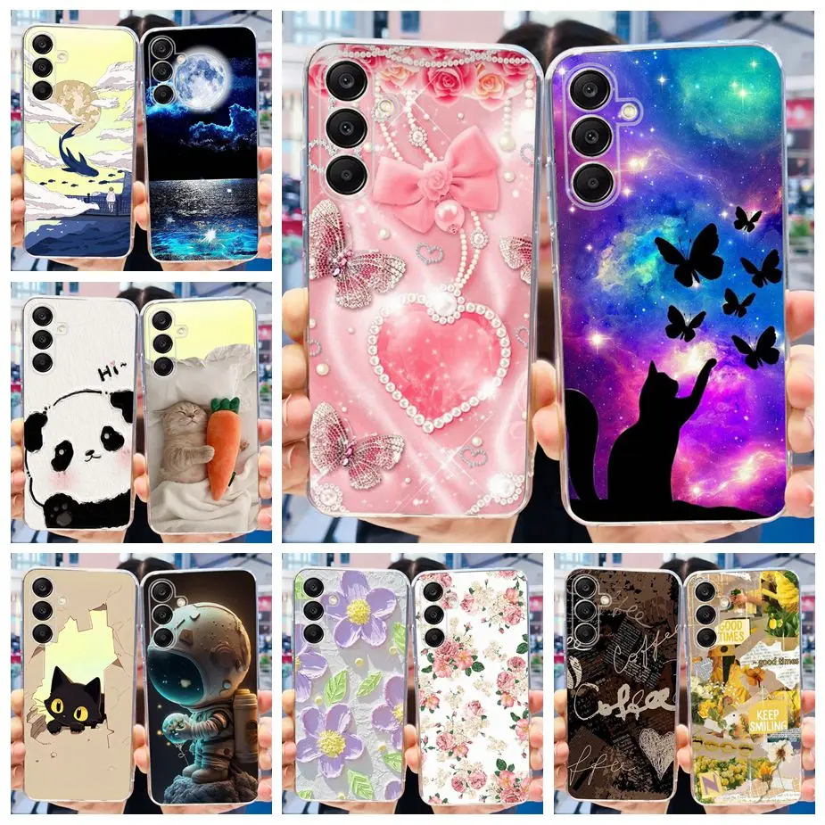 For Samsung Galaxy A55 Case A15 A25 A35 5G Luxury Painted Cover Clear Silicone Case For Samung A25 2023 Galaxy A15 A 35 55 Shell