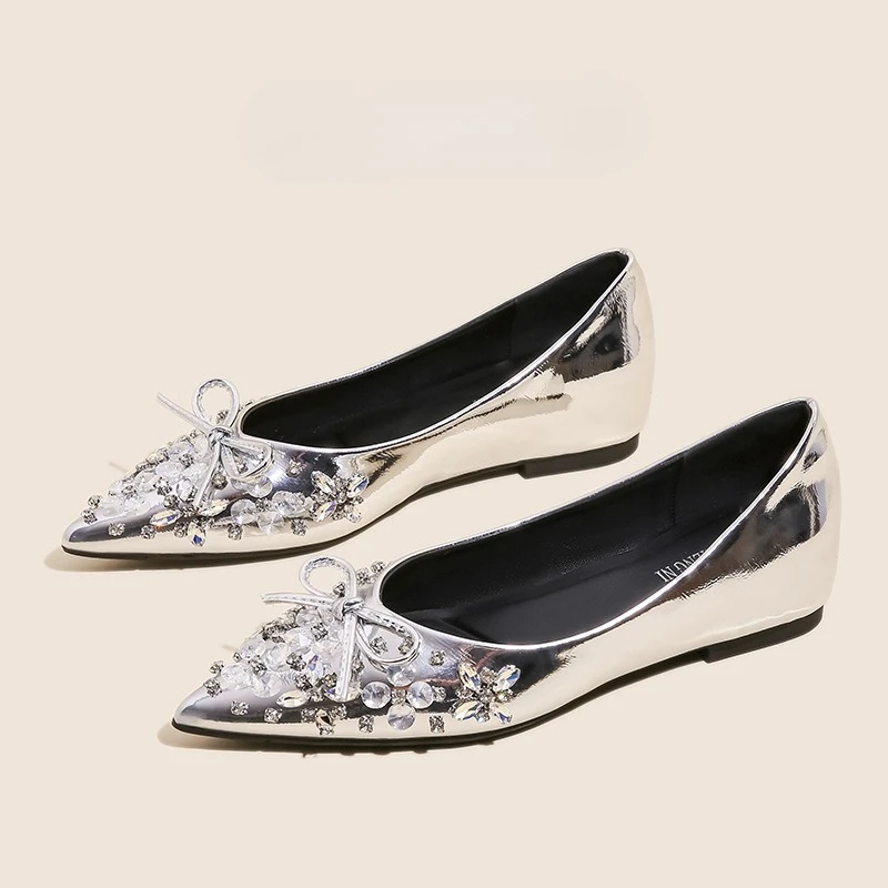 

Women Shoes Luxury Fashion Comfortable Banquet Shoes Designer Shoes for Women Sharp Pointed Rhinestone Single Shoe Zapatos Mujer