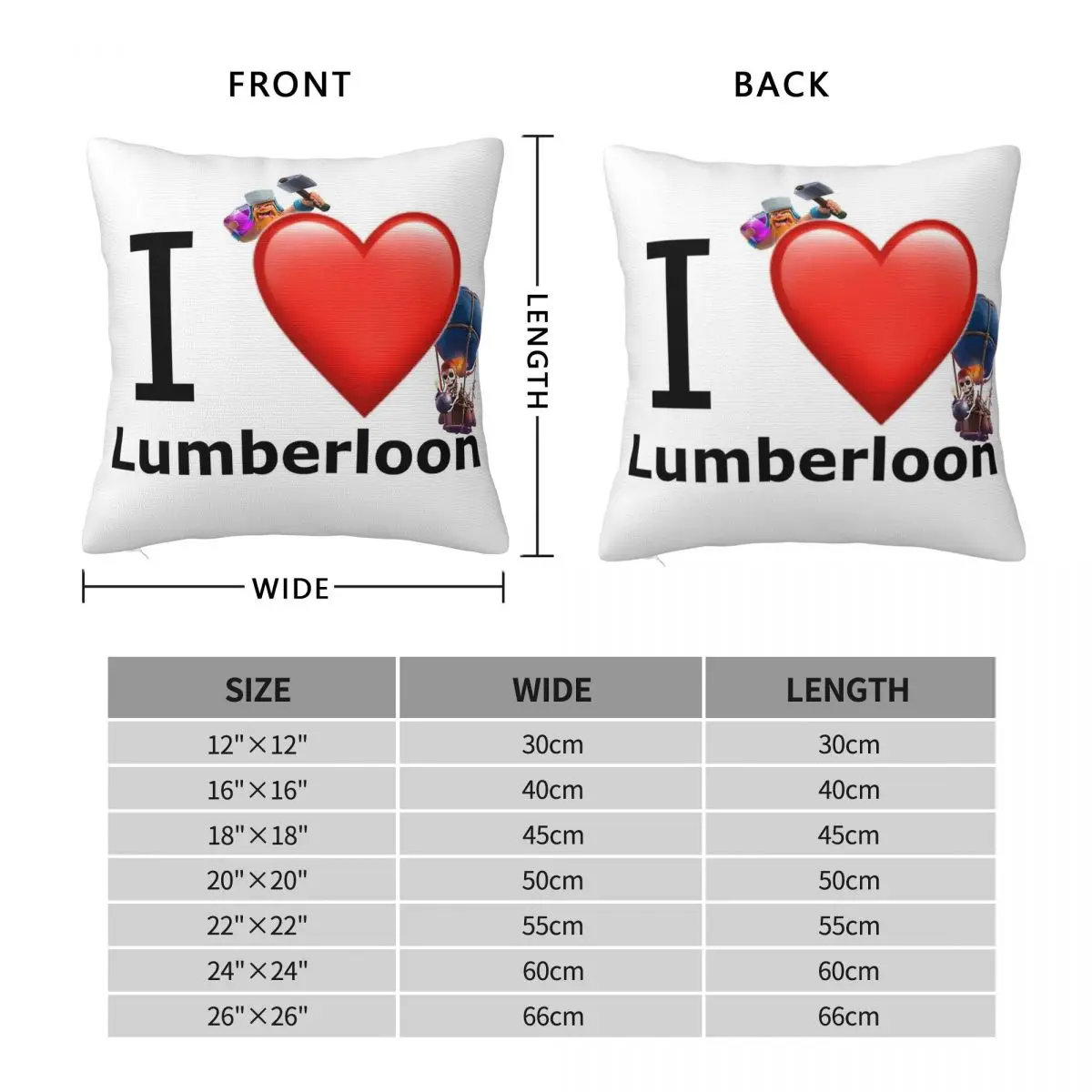 Clash Royale Lumberloon Square Pillowcase Polyester Linen Velvet Printed Zip Decor Throw Pillow Case Car Cushion Cover 45x45