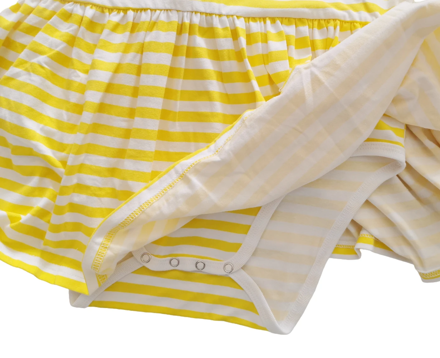 Printed yellow stripe bodysuit with skirt/adult onesie/adult baby romper/abdl clothes/adult onesie dress