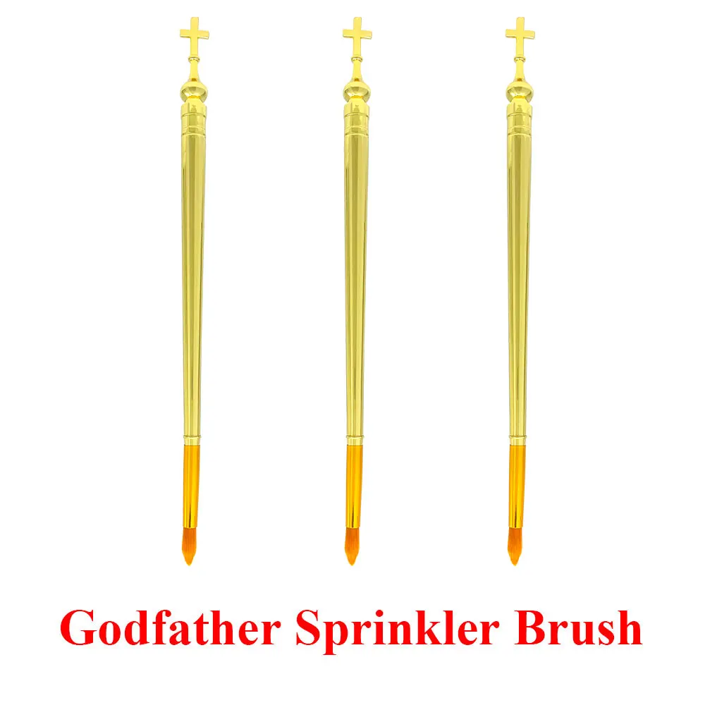 

HTISOK 3 Pcs Gold Paint Brushes with Cross - Top, Alloy Art Brushes for Religious Painting & Craft Projects