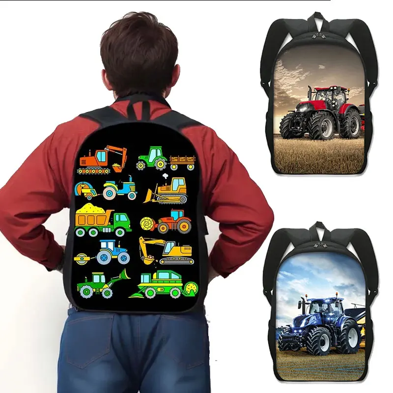 Farm Tractor / Fire Truck Backpack for Teenager Boys Girls School Bags Bookbags Women Men Laptop Outdoor Sports Backpacks Gift