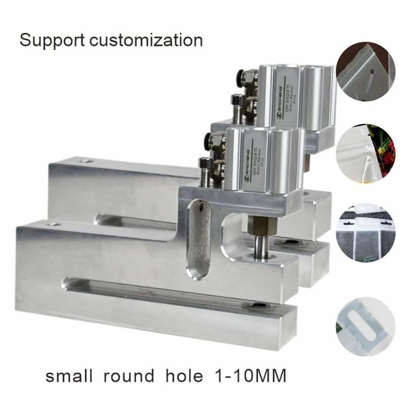 Sealing plastic bag machine hole puncher bag making feeding pneumatic Round 200MM hanging hole type extended type