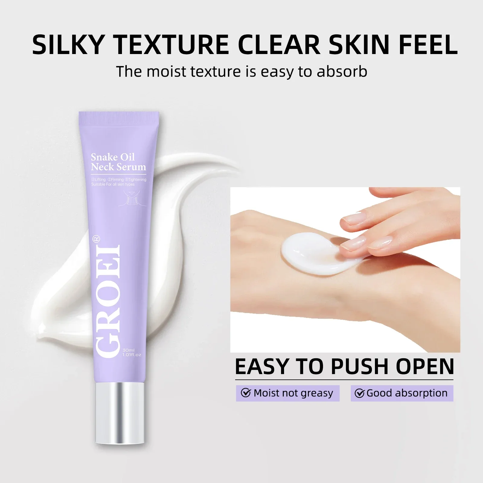 Snake Oil Neck Cream Lightens Neck Fine Lines Wrinkles Anti-aging Lifts Tightens Skin Moisturizing Nourishes Neck Cream 30ML