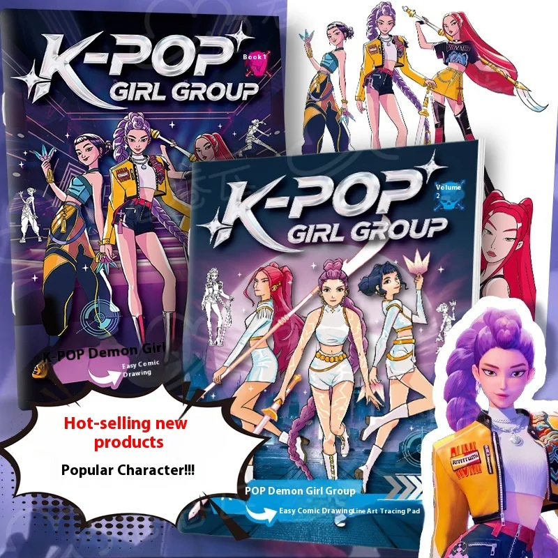 

Горячая аниме «Охотники на демонов», книжка-раскраска с мультяшным отслеживанием, детская живопись, эскиз, канцелярские принадлежности, книга, креативные фигурки, подарок на день рождения