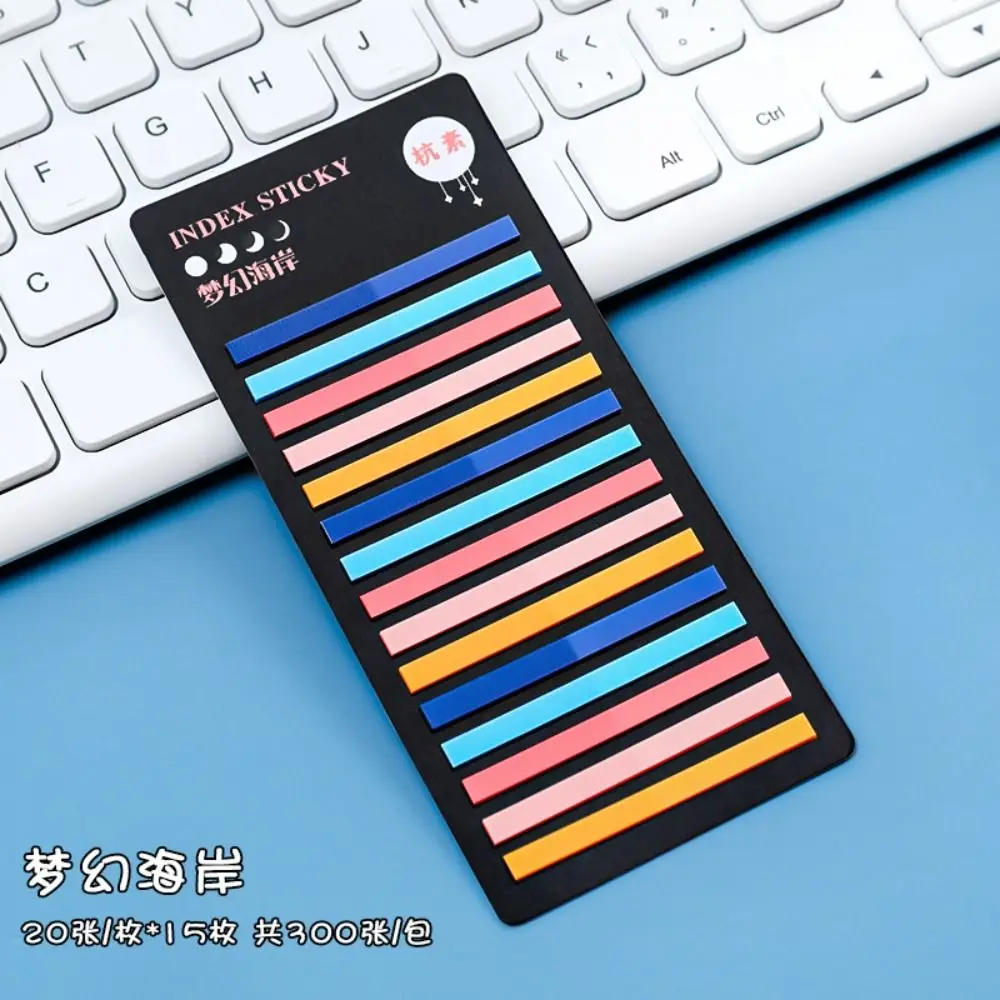 300 Sheets Rainbow Index Memo Pad Paper Sticker Notes PET Stationery Index Stickers Kawaii Sticker Notes Student