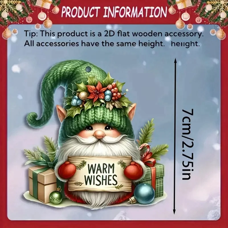 24 قطعة 2D شقة الزنجبيل رجل الحلي شجرة عيد الميلاد خشبية معلقة زينة المعلقات لطيف الكرتون عيد الميلاد ديكور للمنزل سهل التركيب