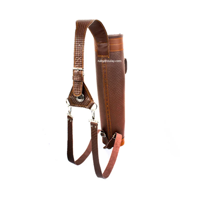 

Кожаный кулир для стрел ручной работы, на спину, для охоты и стрельбы с коня, вместимость 24+ стрел