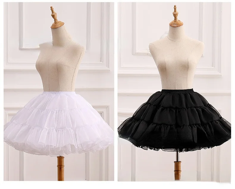 Rok Benang Lembut Tanpa Tulang Crinoline Lolita Daily Violence AA Pendek JK Seragam Crinoline Pettiskirt 45Cm