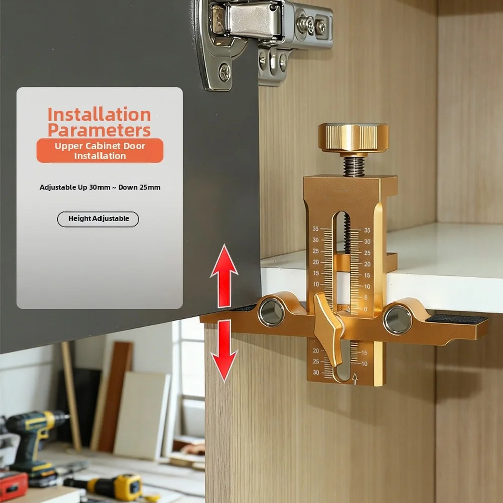 

1pc Cabinet Door Mounting Jig Drilling Positioning Locator For Home Improvement Woodworking Installation
