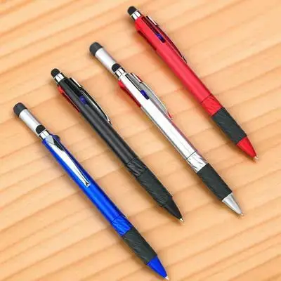 

4Pcs Multipurpose 3-Color Ballpoint Pens with Stylus Comfortable Grip Smooth Writing Stylish Pens for Office School Meeting