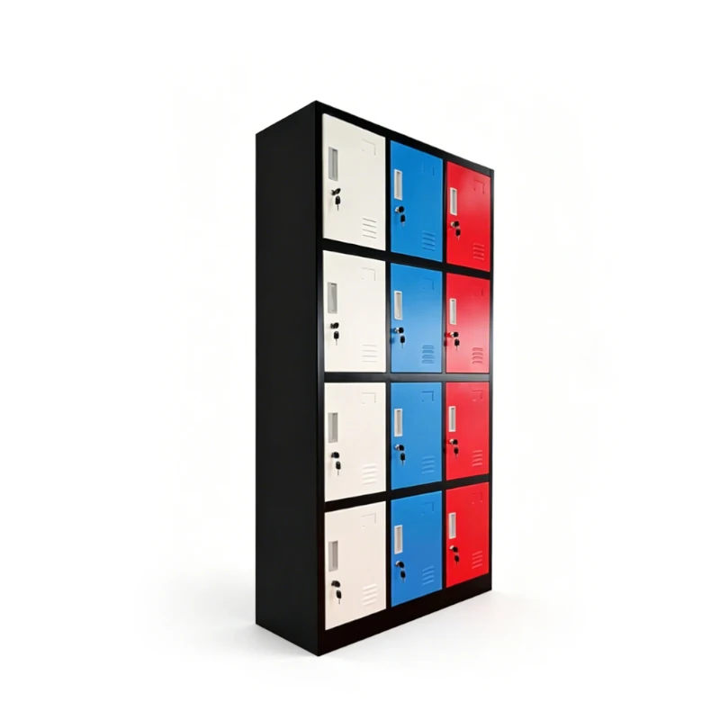12 Door Metal Steel Locker Storage Cupboard Worker Student Gym School Personal Steel Locker Cabinet with Key Lock
