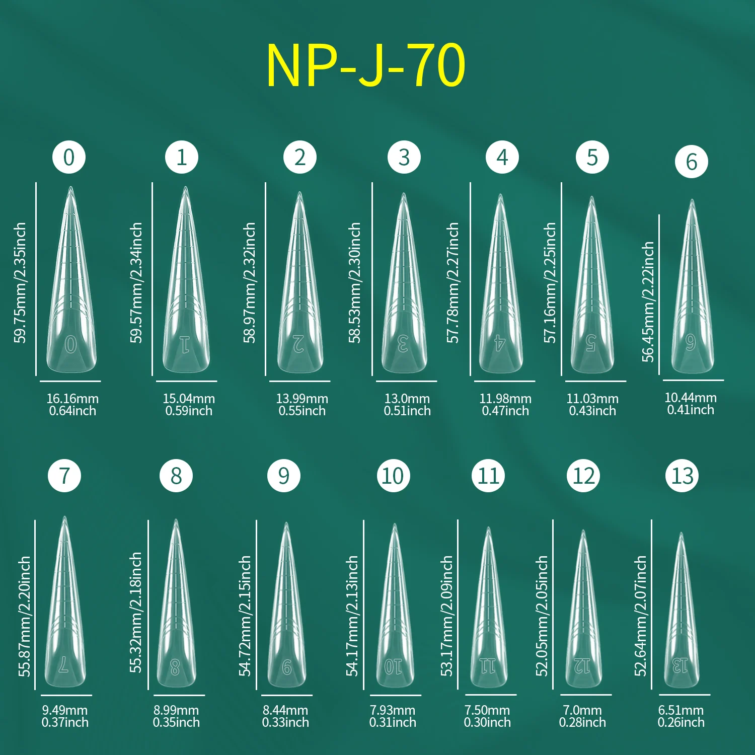 مجموعة أشكال أظافر مزدوجة 6 في 1 من Nailpop مع علامات أرقام علوية كبيرة الحجم، أشكال متعددة غطاء كامل أدوات أظافر أكريليك 168 قطعة/صندوق #5