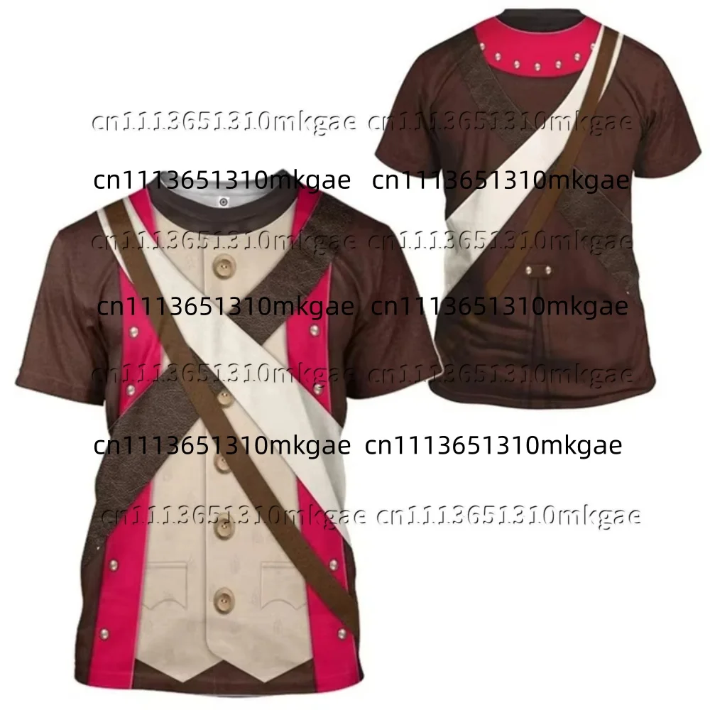 Halloween-T-Shirt mit schwarz-weißem Nadelstreifenmuster, das einen Anzug imitiert, Unisex, 3D-Druck, kurzärmelig, Cosplay-Kostüm, Rundhalsausschnitt, Oberteil für Kinder. – Detail 5