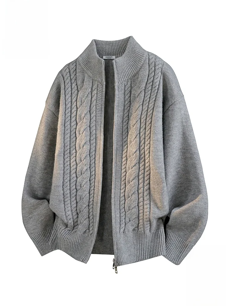 

Мужской вязаный кардиган Paul Frank в стиле ретро на молнии, повседневная теплая верхняя одежда с длинными рукавами для осеннего сезона, модная одежда для отдыха