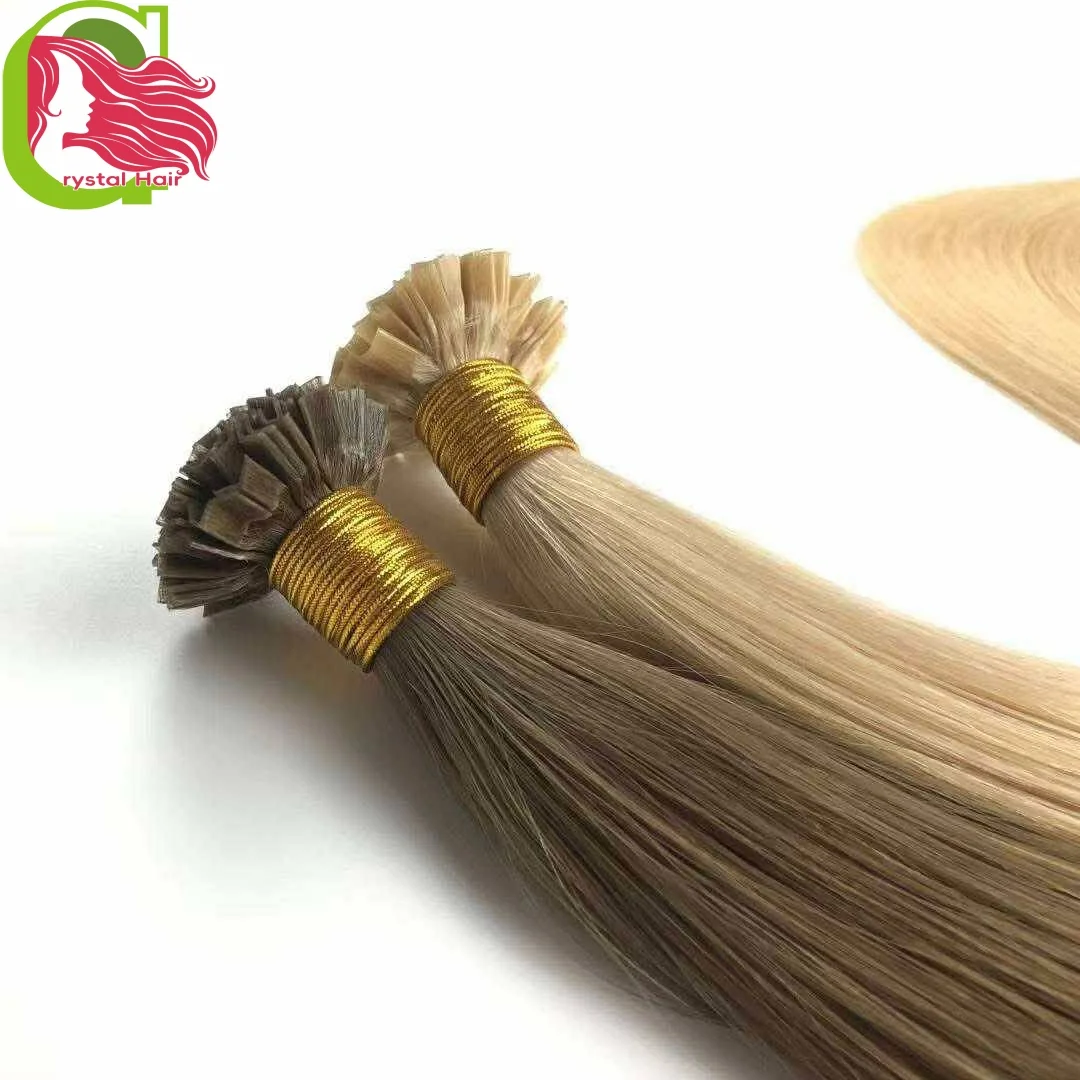 طرف مسطح 100% شعر بشري بدون لحمة شعر مستقيم الكيراتين تمديد تسليط الضوء على 613 شعر أشقر السائبة النسيج للتضفير غير المجهزة