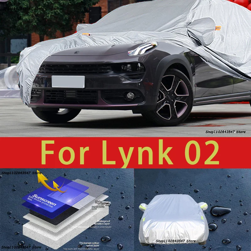 

For Lynk 02 Outdoor Protection Full Car Covers Snow Cover Sunshade Waterproof Dustproof Exterior Car accessories