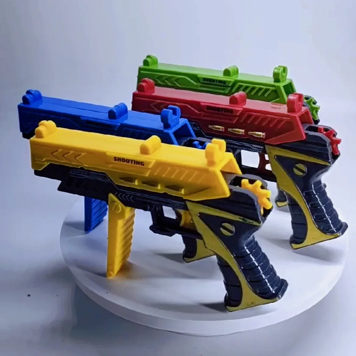 Rubber Band Gun Foldable Repeater Boys' Sports Shooting Competition Simulation Ground Stand Children's Toy Gun