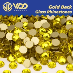 VDD 005 Citrine High Quality SS4-SS20 Glass Rhinestones Crystal Gold Flatback Diamond Stones For Nail Art Crafts Accessories