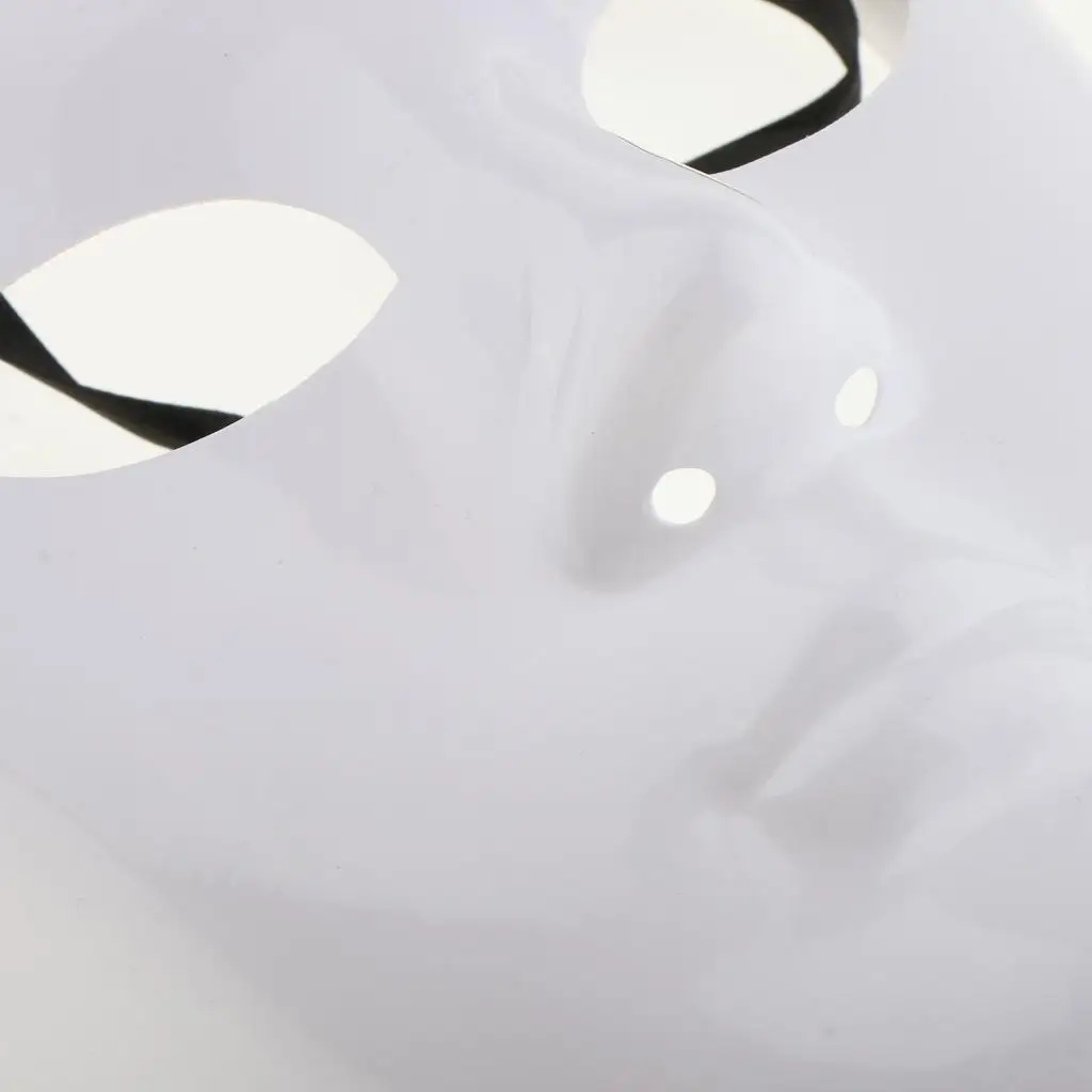 White Plastic Full Decorating Craft Halloween School Prom Costume Mask