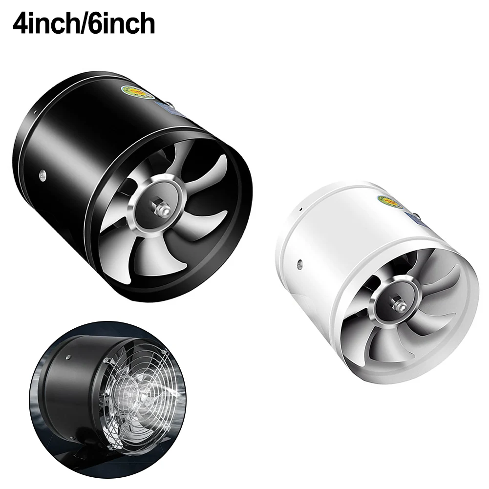 Multifunctional Powerful Mute Exhaust Fan 4\'\'6\'\' Pipe Vent Exhaust Fan Duct  For Kitchen, Toilet, Office, Meeting Room
