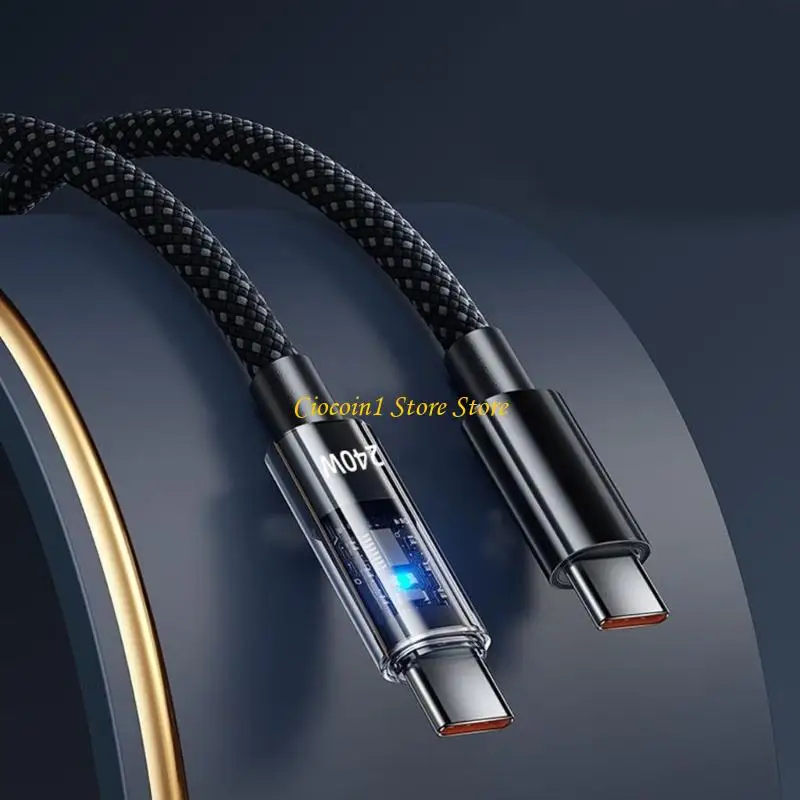 A3PC USB C Data Cable Rapid Charging Double Port Safety Chip Nylon Braided Cord