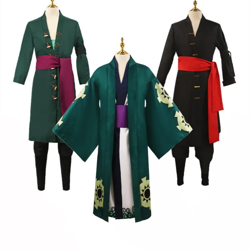 Roronoa Zoro Cosplay Anime Kostuum Op Zoro Kleding Set Kimono Volwassen Kinderen Kerst Halloween Feest Cosplay Rekwisieten Cadeau