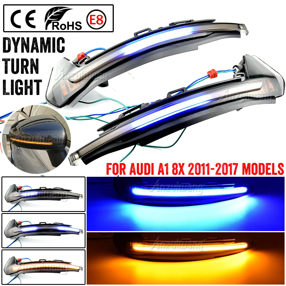 

2x LED Dynamic Turn Signal Light For Audi A1 8X 2011 2012 2013-2016 2017 Side Mirror Blinker Arrow Sequential Flasher Repeater