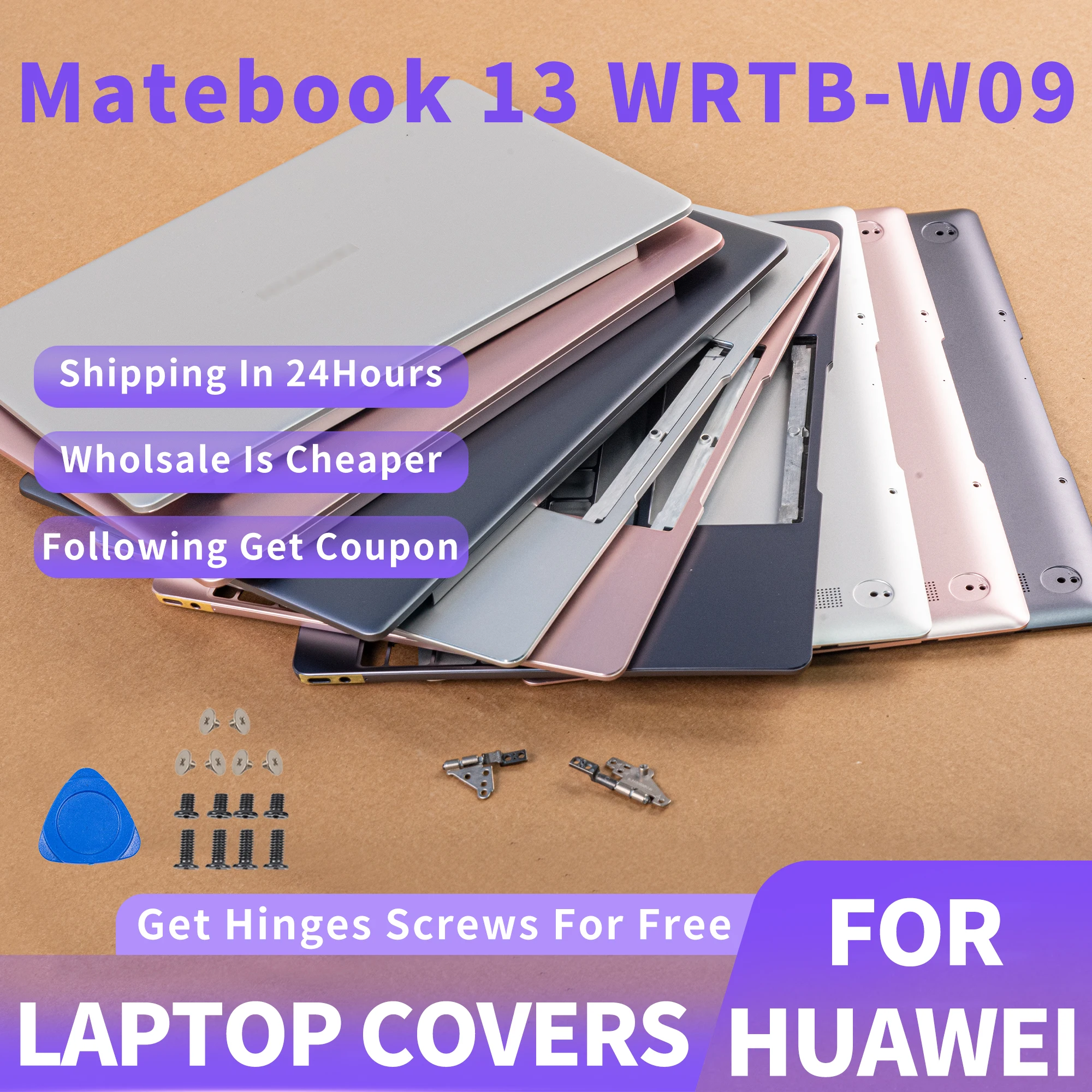 New Original For HUAWEI MateBook 13 WRT-W19L W29L WRT-W09 HN-W19R LCD Back Cover Palmrest Upper Case Keyboard Lower Bottom Cover