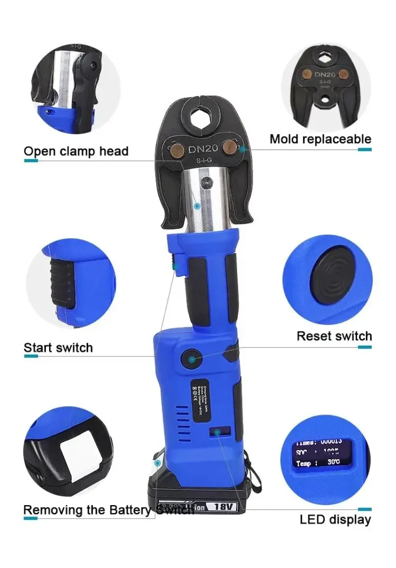 BS-1525 battery press tool for copper pipe PEX-Pipe Crimping Tools Plumbing Tube fittings